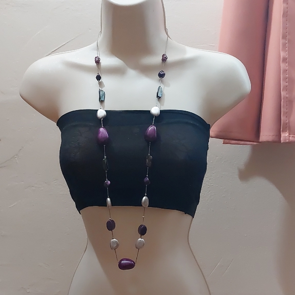 Multcolor Beaded Chain Station Style Long Necklace